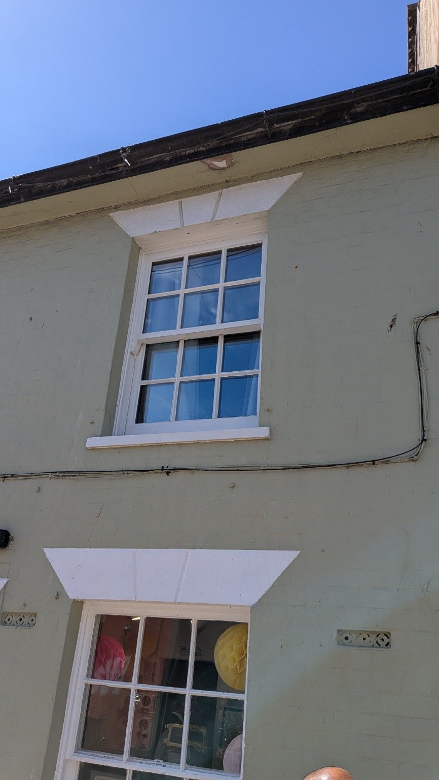 Clean sash window after holiday let window cleaning in Southwold Suffolk